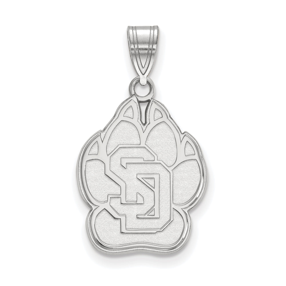 14k White Gold South Dakota Large Logo Pendant, Item P23852 by The Black Bow Jewelry Co.