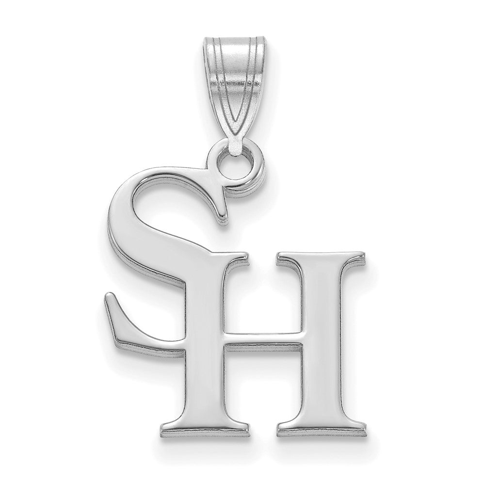 14k White Gold Sam Houston State Medium Pendant, Item P23903 by The Black Bow Jewelry Co.