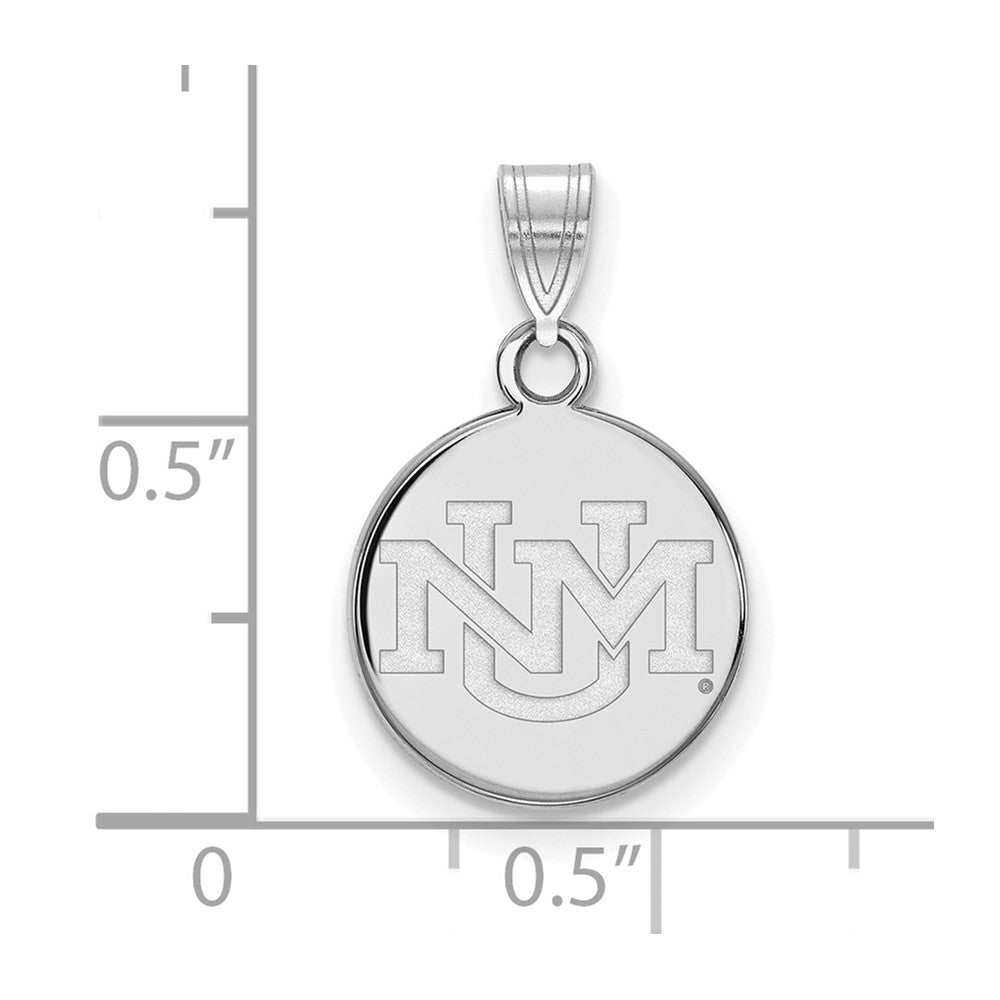 Alternate view of the 14k White Gold U. of New Mexico Small Pendant by The Black Bow Jewelry Co.