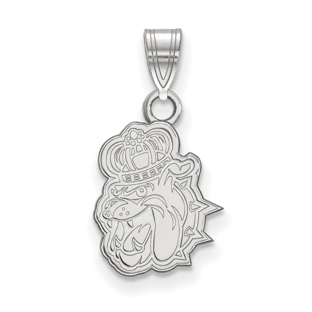 14k White Gold James Madison U Small Mascot Pendant, Item P24052 by The Black Bow Jewelry Co.