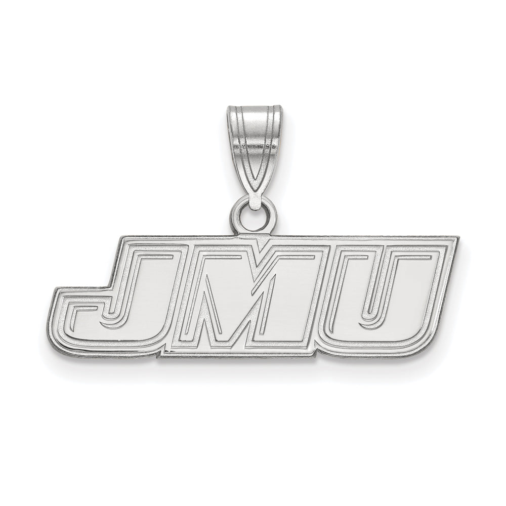 14k White Gold James Madison U Small Pendant, Item P24065 by The Black Bow Jewelry Co.