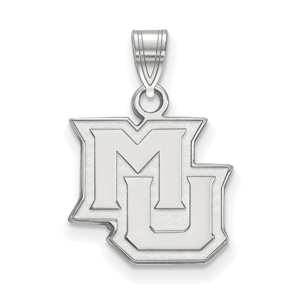 14k White Gold Marquette U Small &#39;MU&#39; Pendant, Item P24072 by The Black Bow Jewelry Co.
