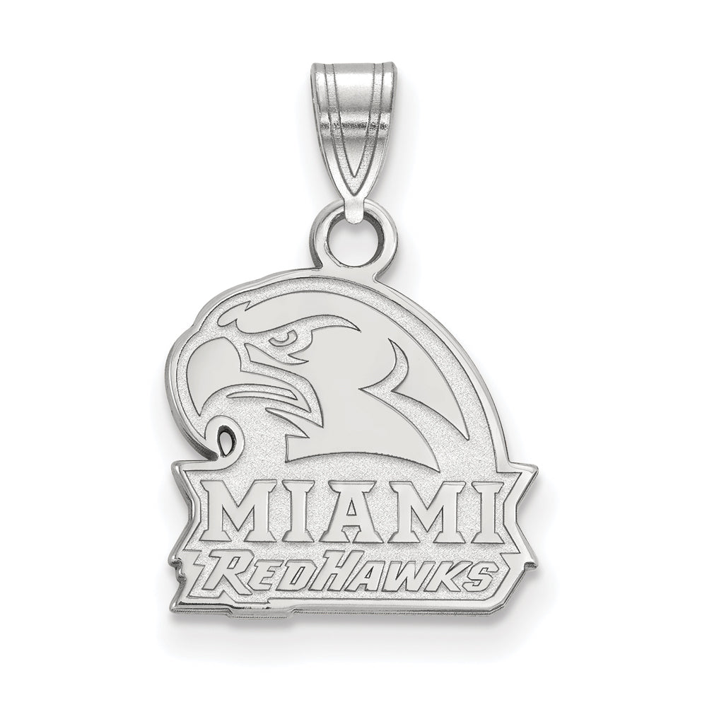 14k White Gold Miami U Small Logo Pendant, Item P24110 by The Black Bow Jewelry Co.