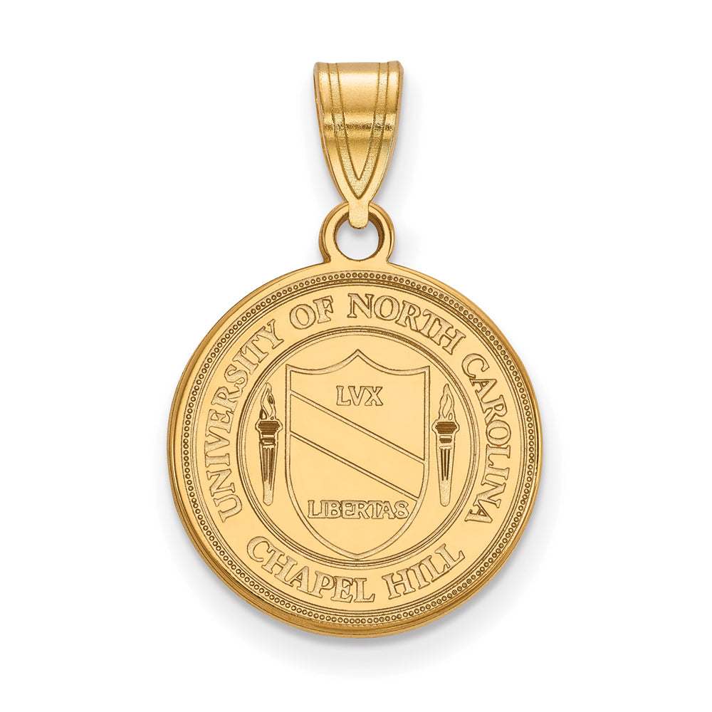 14k Yellow Gold North Carolina Medium Crest Pendant