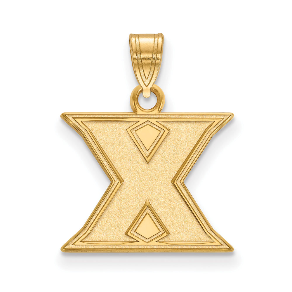 14k Gold Plated Silver Xavier U. Small Initial X Pendant, Item P24525 by The Black Bow Jewelry Co.