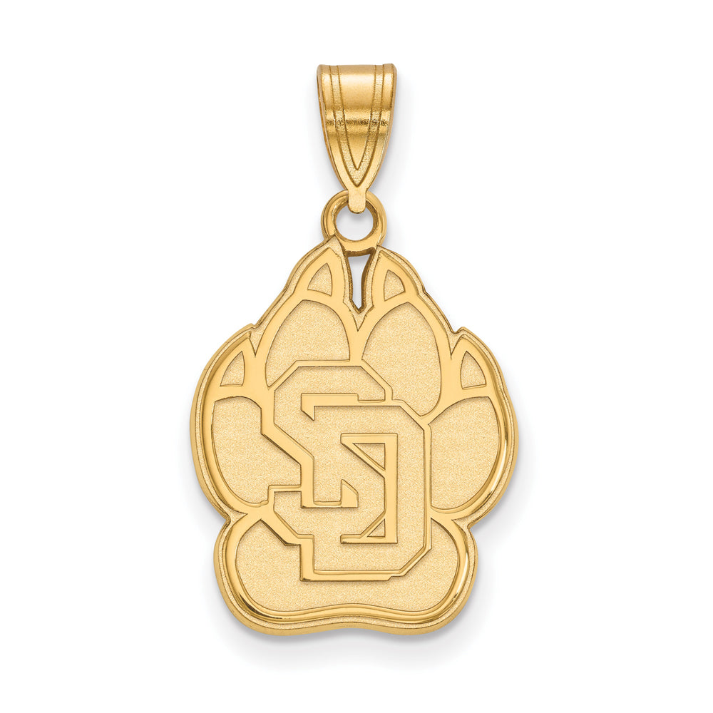 14k Gold Plated Silver South Dakota Large Logo Pendant, Item P24600 by The Black Bow Jewelry Co.