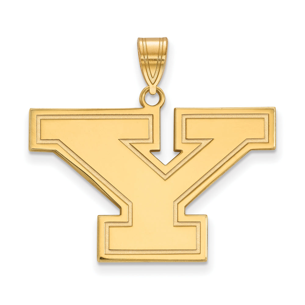 14k Gold Plated Silver Youngstown State Large Initial Y Pendant, Item P24626 by The Black Bow Jewelry Co.