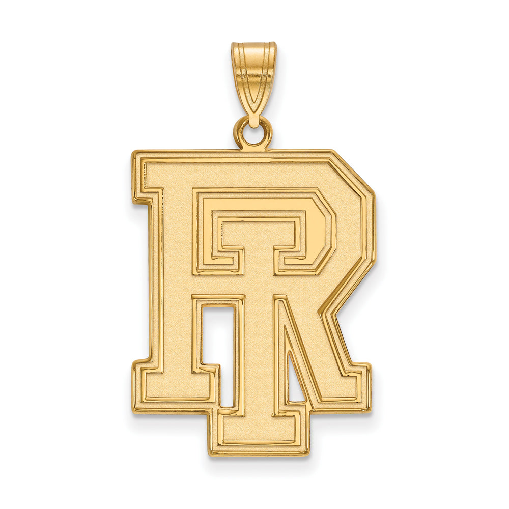 14k Gold Plated Silver U. of Rhode Island XL Pendant, Item P24683 by The Black Bow Jewelry Co.