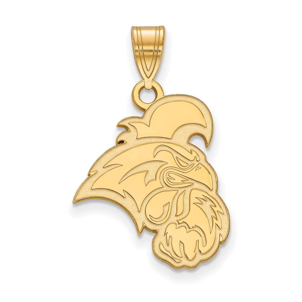 14k Gold Plated Silver Coastal Carolina U Large Mascot Pendant, Item P24704 by The Black Bow Jewelry Co.