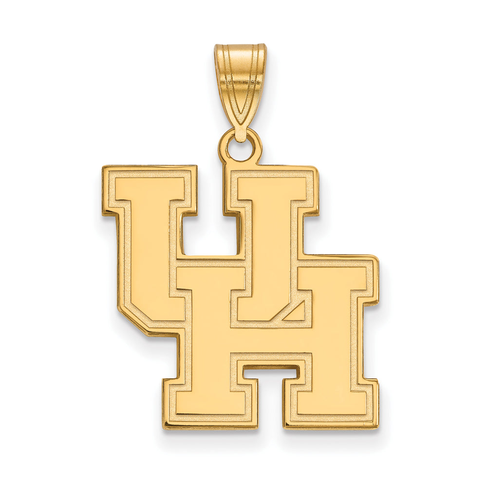 14k Gold Plated Silver U. of Houston Large Pendant, Item P24736 by The Black Bow Jewelry Co.