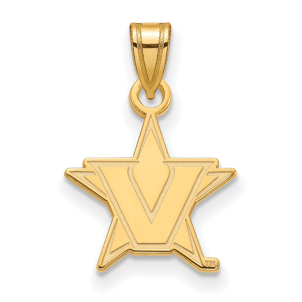 14k Gold Plated Silver Vanderbilt U. Small Pendant, Item P24790 by The Black Bow Jewelry Co.