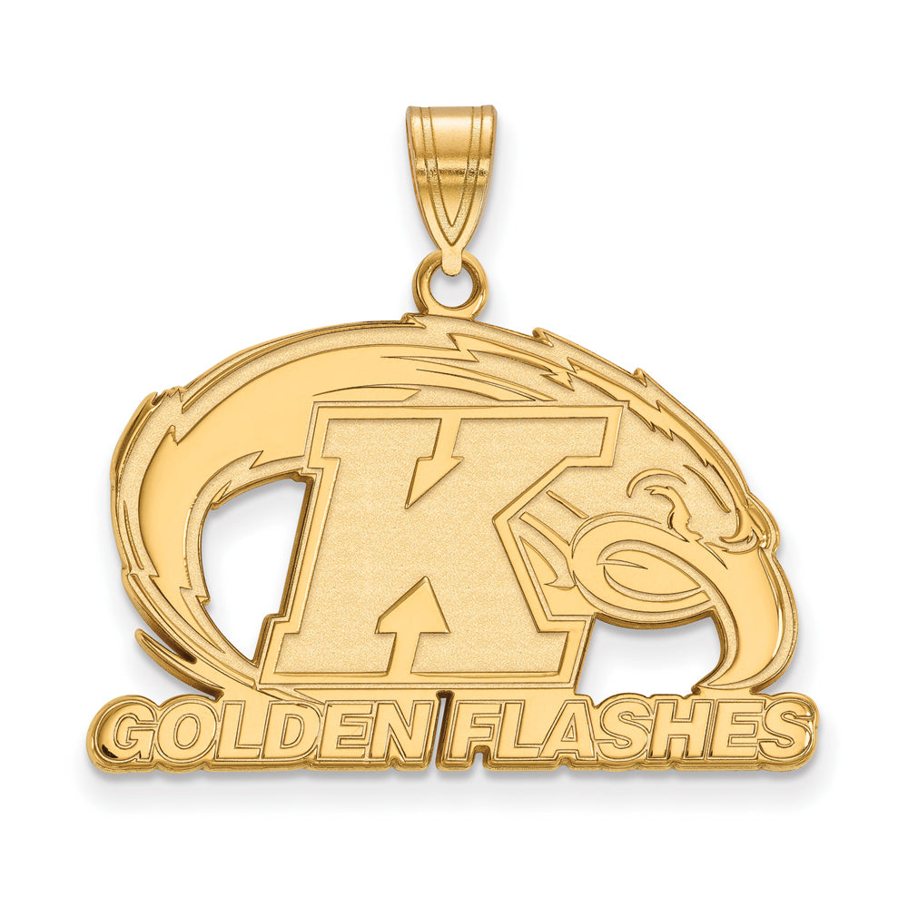 14k Gold Plated Silver Kent State Large Pendant, Item P24803 by The Black Bow Jewelry Co.