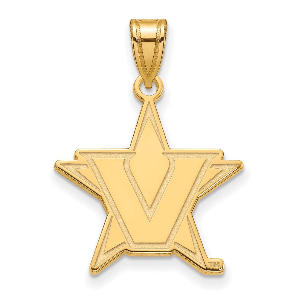 14k Gold Plated Silver Vanderbilt U. Large Pendant, Item P24816 by The Black Bow Jewelry Co.