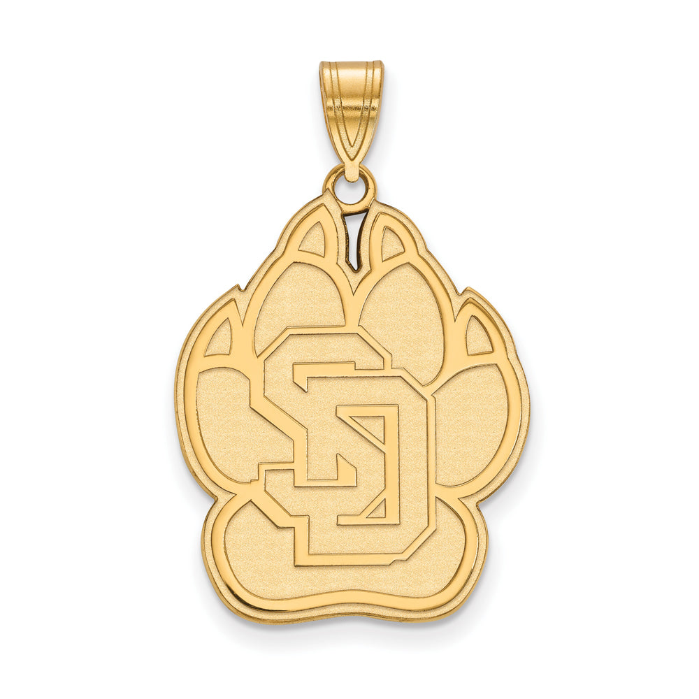 14k Gold Plated Silver South Dakota XL Logo Pendant, Item P24827 by The Black Bow Jewelry Co.