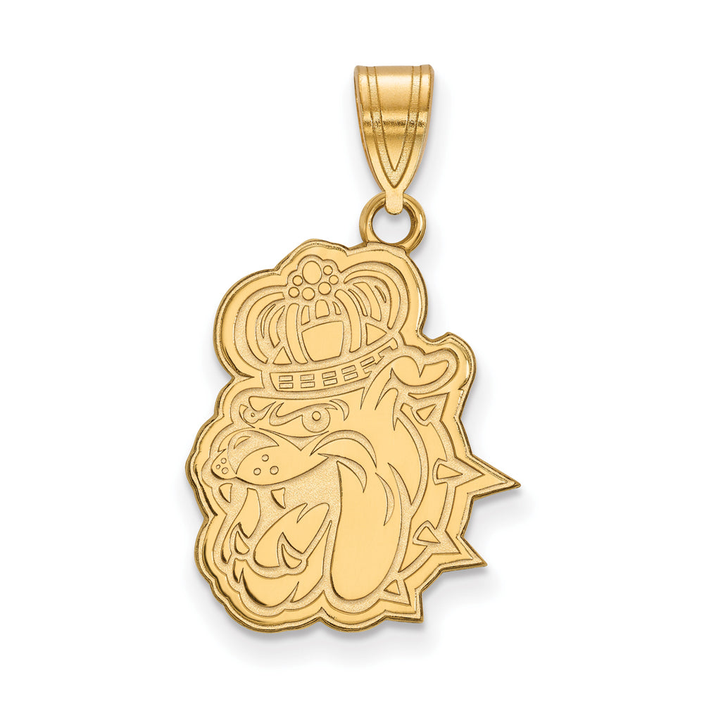 14k Gold Plated Silver James Madison U Large Mascot Pendant, Item P24843 by The Black Bow Jewelry Co.