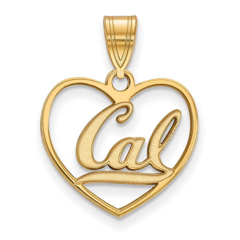 14k Gold Plated Silver California Berkeley &#39;Cal&#39; Heart Pendant, Item P24903 by The Black Bow Jewelry Co.