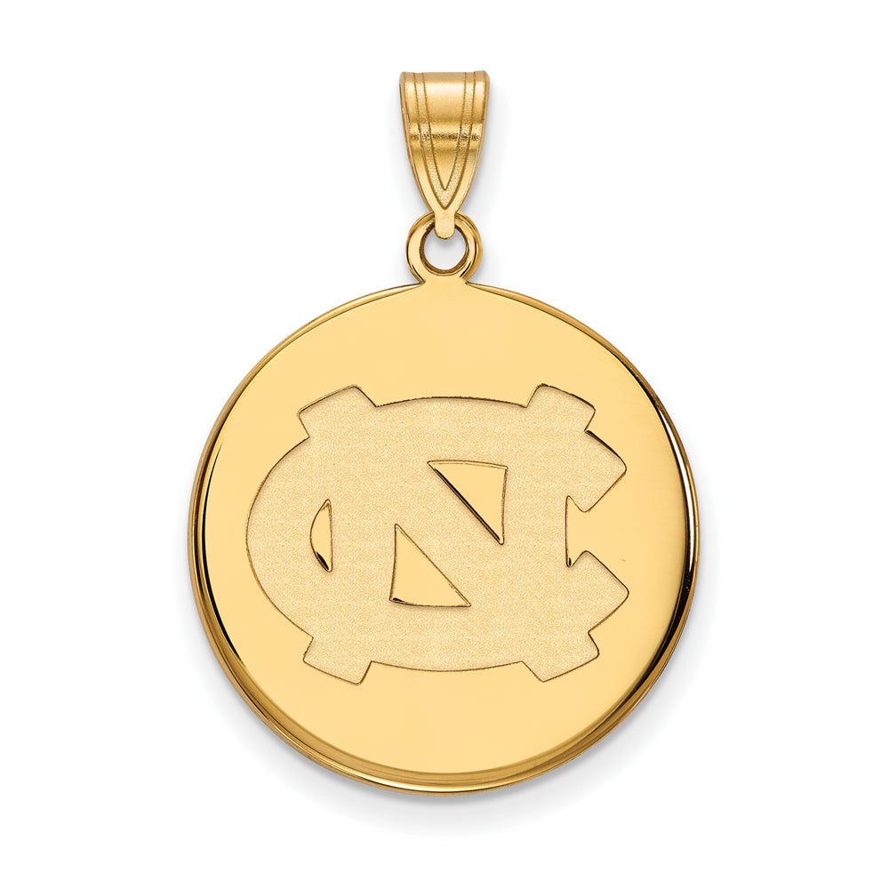 14k Gold Plated Silver North Carolina Large Disc Pendant, Item P25243 by The Black Bow Jewelry Co.