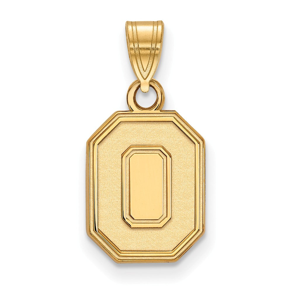 14k Gold Plated Silver Ohio State Small Pendant, Item P25350 by The Black Bow Jewelry Co.