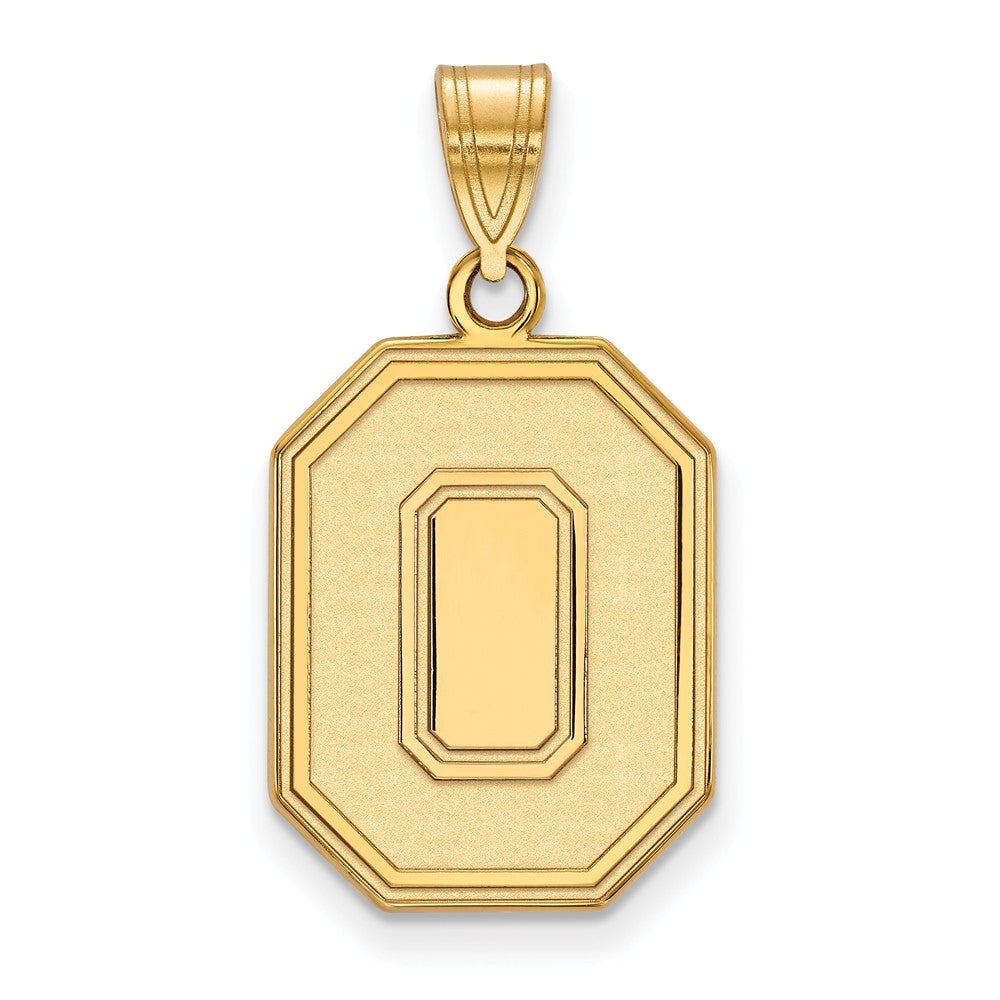14k Gold Plated Silver Ohio State Large &#39;O&#39; Pendant, Item P25380 by The Black Bow Jewelry Co.
