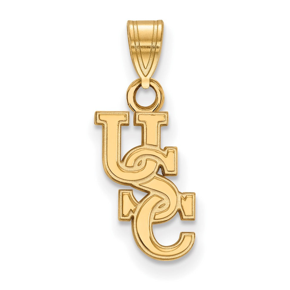 14k Gold Plated Silver South Carolina Small &#39;USC&#39; Pendant, Item P25456 by The Black Bow Jewelry Co.