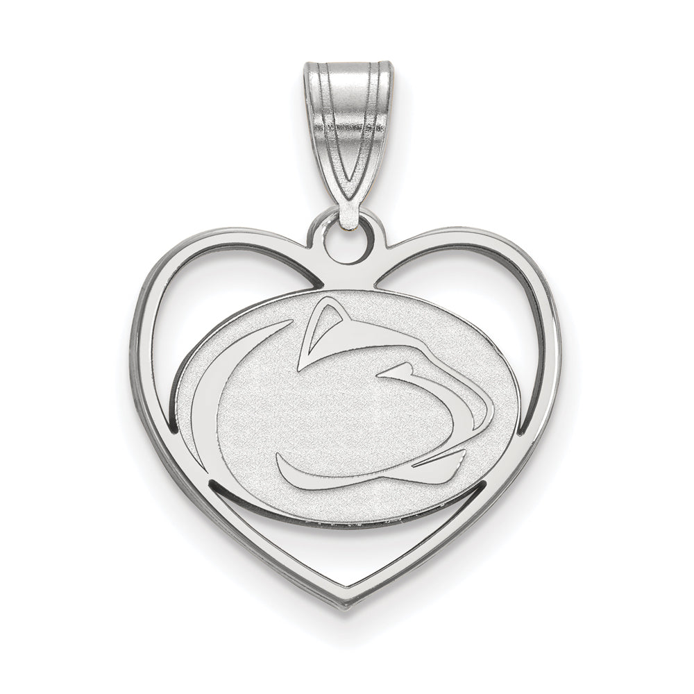 Sterling Silver Penn State Heart Pendant, Item P25583 by The Black Bow Jewelry Co.