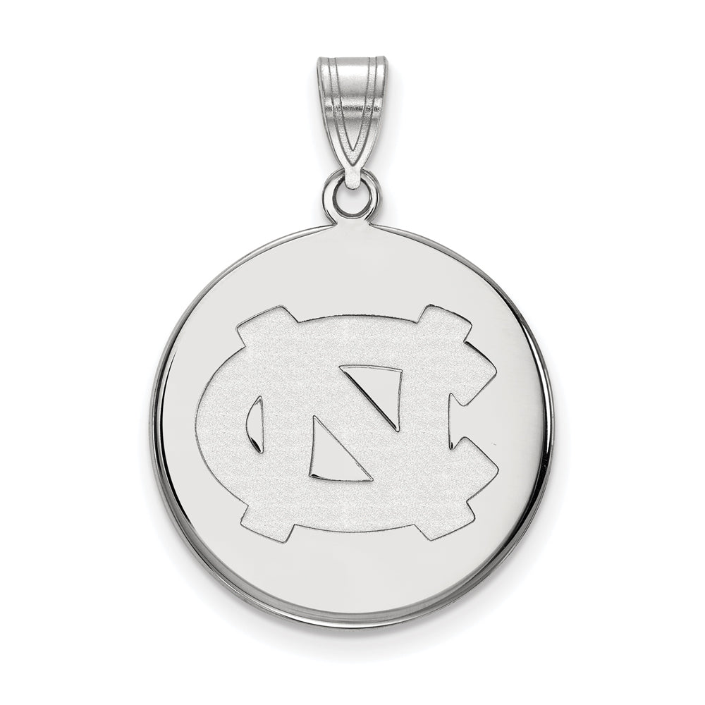 Sterling Silver North Carolina Large Disc Pendant, Item P25596 by The Black Bow Jewelry Co.