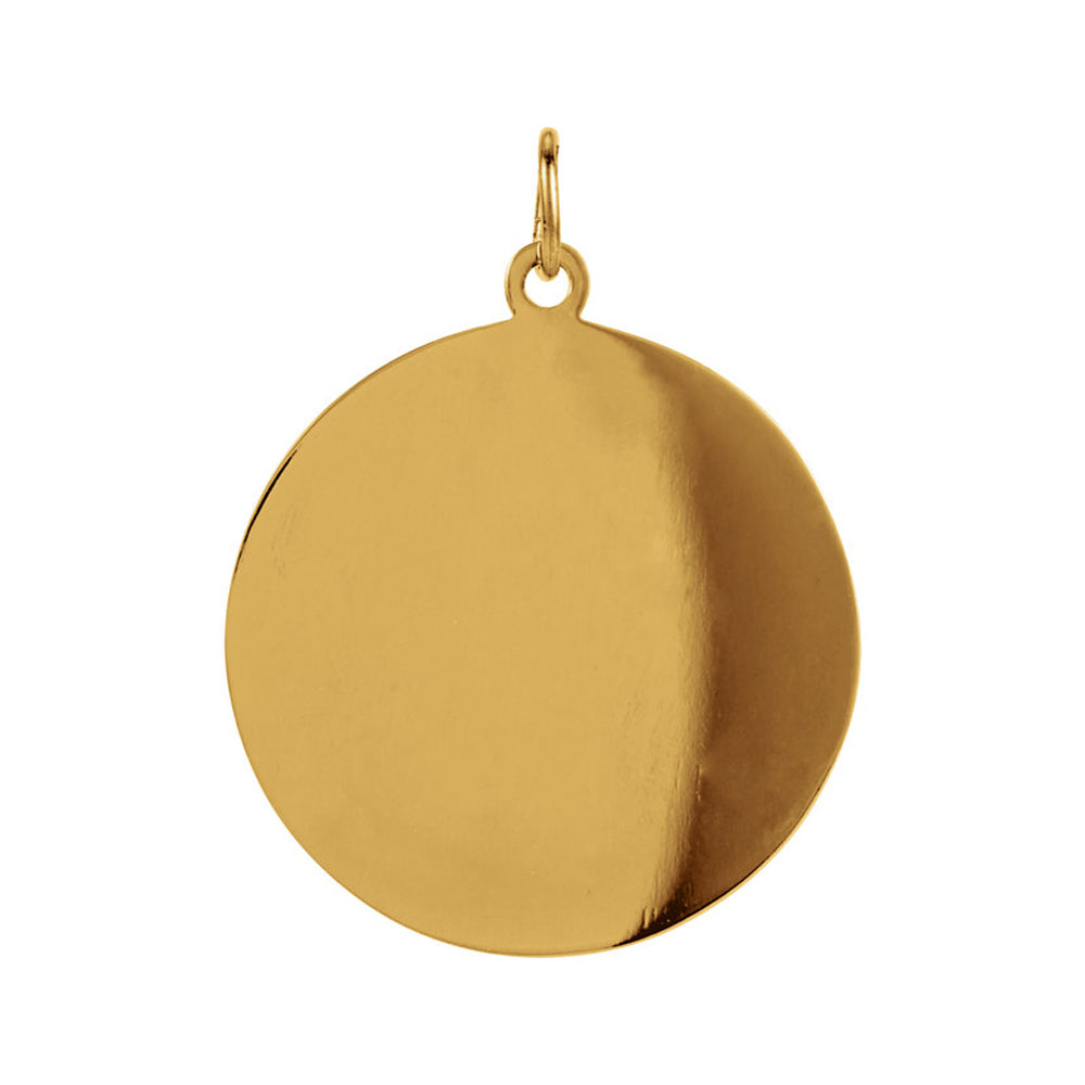 Alternate view of the 14k Yellow Gold St. Joseph Medal Disc Charm or Pendant, 25mm by The Black Bow Jewelry Co.