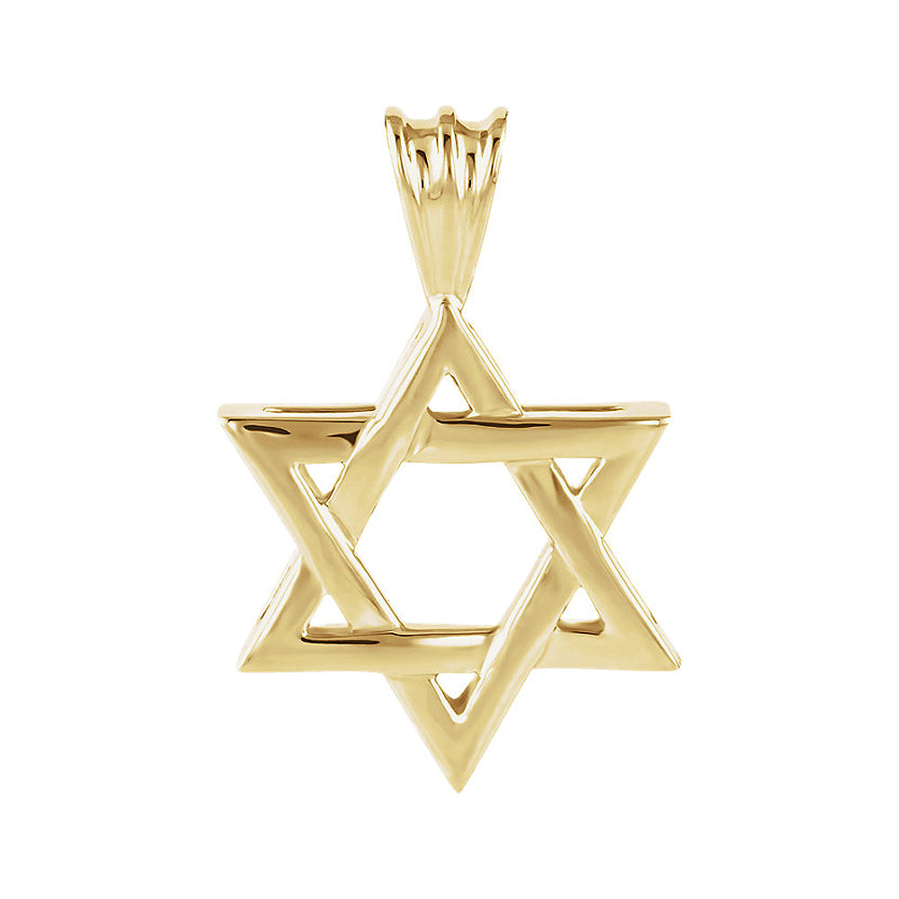 14k Yellow Gold Star of David Pendant, 15mm, Item P25634 by The Black Bow Jewelry Co.