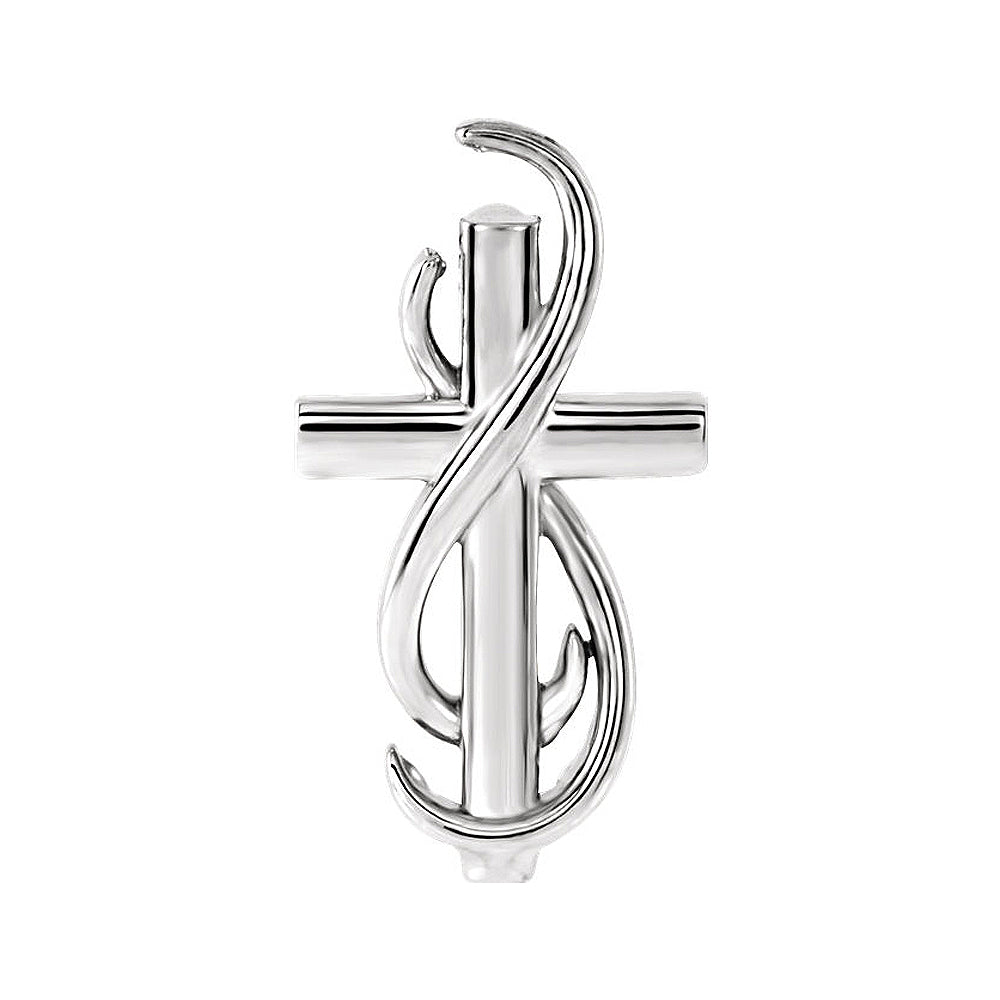 14k White Gold Infinity Cross Slide Pendant, 15mm, Item P25655 by The Black Bow Jewelry Co.