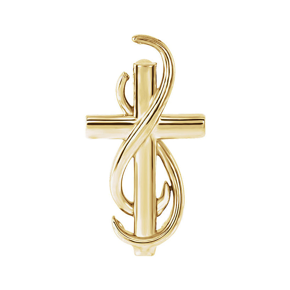 14k Yellow Gold Infinity Cross Slide Pendant, 15mm, Item P25656 by The Black Bow Jewelry Co.