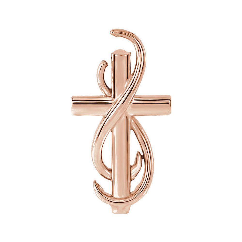14k Rose Gold Infinity Cross Slide Pendant, 15mm, Item P25657 by The Black Bow Jewelry Co.