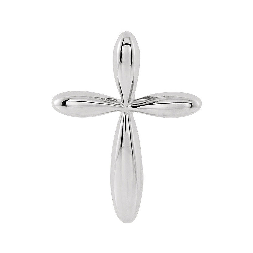 Platinum Rounded Cross Slide Pendant, 11 x 15mm, Item P25663 by The Black Bow Jewelry Co.