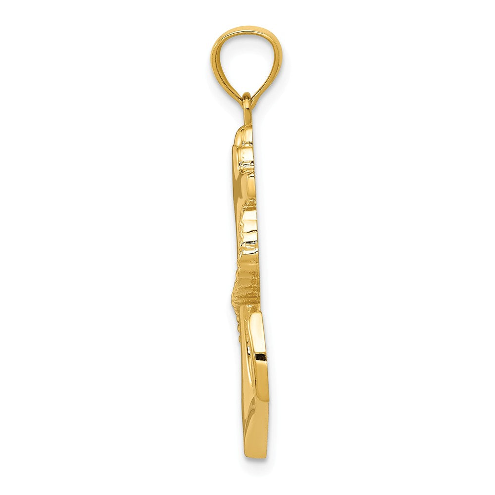 Alternate view of the 14k Yellow Gold Polished Anchor with Rope Pendant, 17 x 32mm by The Black Bow Jewelry Co.