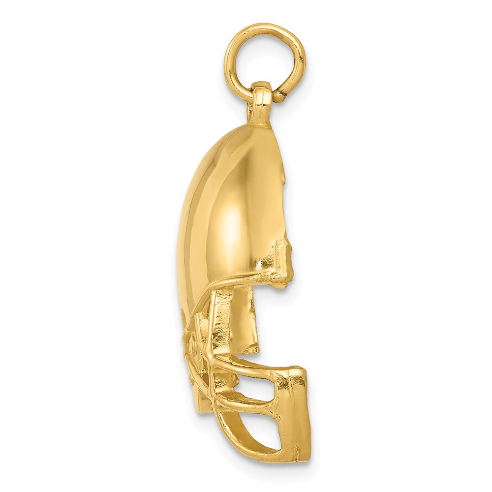 Alternate view of the 14k Yellow Gold Polished Football Helmet Pendant, 25mm by The Black Bow Jewelry Co.