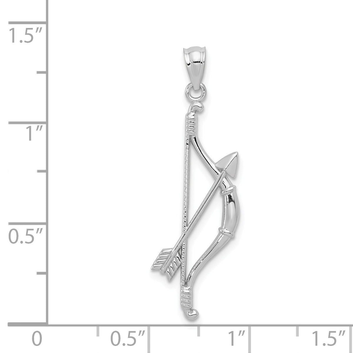 Alternate view of the 14k White Gold Open Back Bow and Arrow Pendant, 11 x 36mm by The Black Bow Jewelry Co.