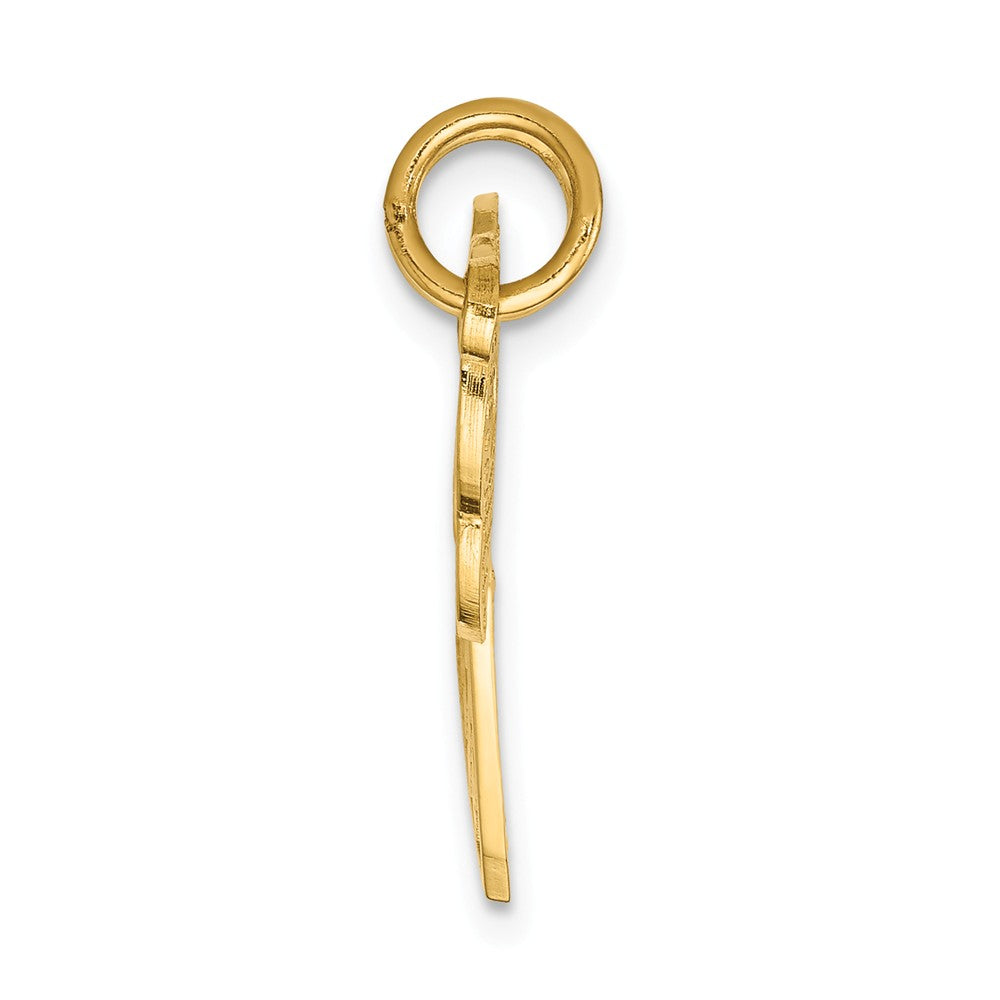 Alternate view of the 14k Yellow Gold Heart with a Key Set of 2 Charm or Pendants, 30mm by The Black Bow Jewelry Co.