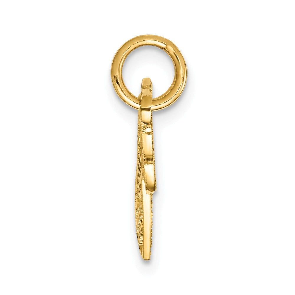 Alternate view of the 14k Yellow Gold Heart and Key Set of 2 Charm or Pendants, 23mm by The Black Bow Jewelry Co.