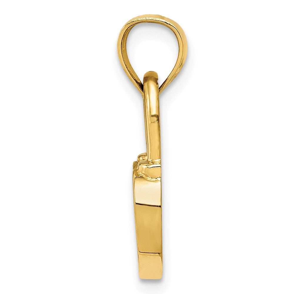 Alternate view of the 14k Yellow Gold Heart Key Hole Lock Pendant, 10mm by The Black Bow Jewelry Co.