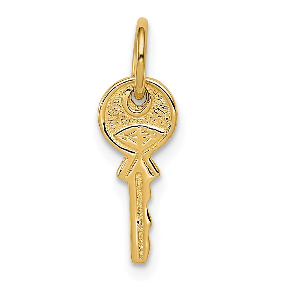 14k Yellow Gold Small Key Charm or Pendant, 6mm, Item P25731 by The Black Bow Jewelry Co.
