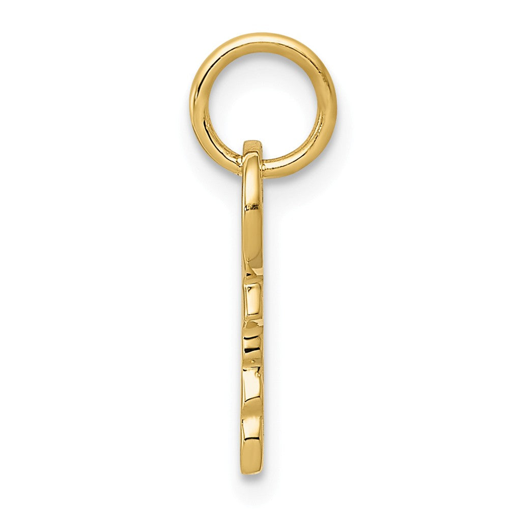 Alternate view of the 14k Yellow Gold Small Key Charm or Pendant, 6mm by The Black Bow Jewelry Co.