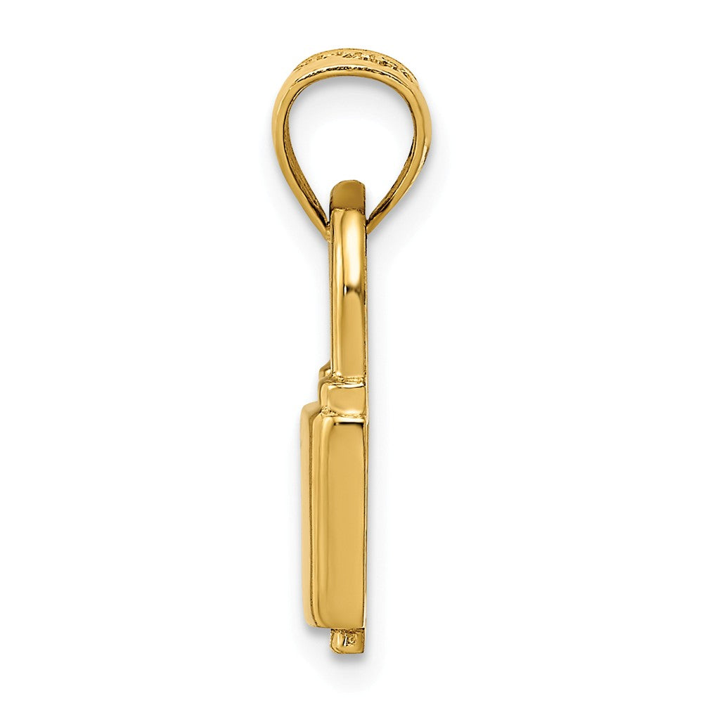 Alternate view of the 14k Yellow Gold Polished Key Hole Lock Pendant, 8mm by The Black Bow Jewelry Co.