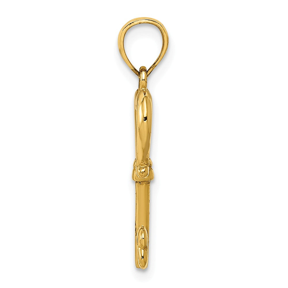 Alternate view of the 14k Yellow Gold Heart Key Pendant, 9mm by The Black Bow Jewelry Co.