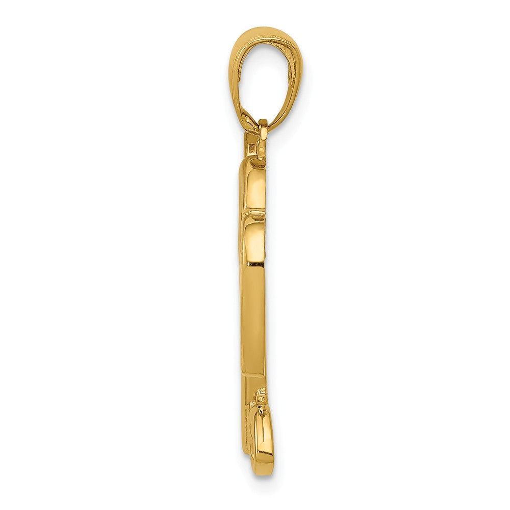 Alternate view of the 14k Yellow Gold Heart Key and Lock Pendant, 17mm by The Black Bow Jewelry Co.