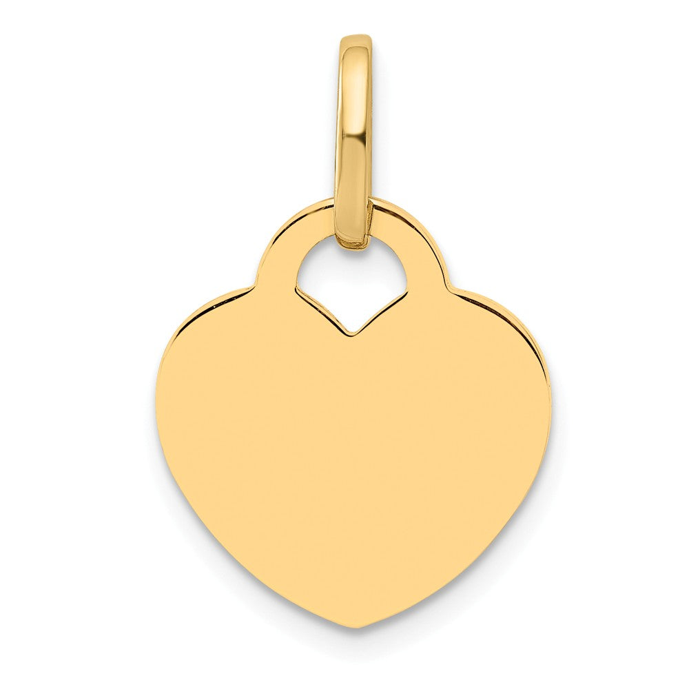 14k Yellow Gold Engravable Heart Charm or Pendant, 15mm, Item P25755 by The Black Bow Jewelry Co.