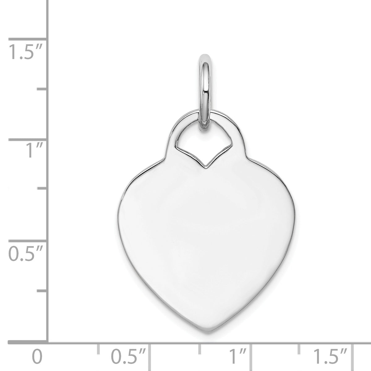 Alternate view of the 14k White Gold Engravable Heart Disc Charm or Pendant, 22mm by The Black Bow Jewelry Co.