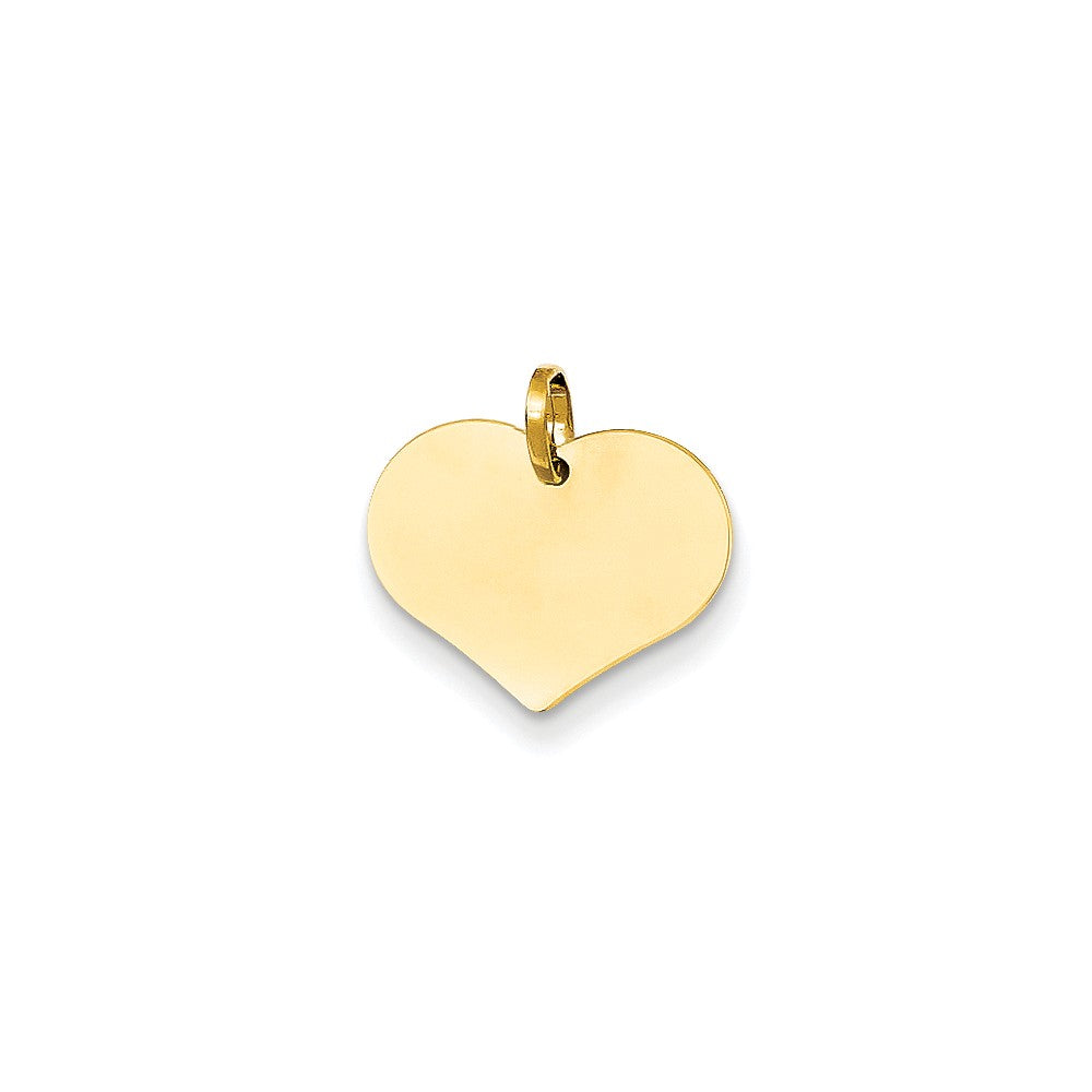 14k Yellow Gold Engravable Heart Charm or Pendant, 14mm, Item P25777 by The Black Bow Jewelry Co.