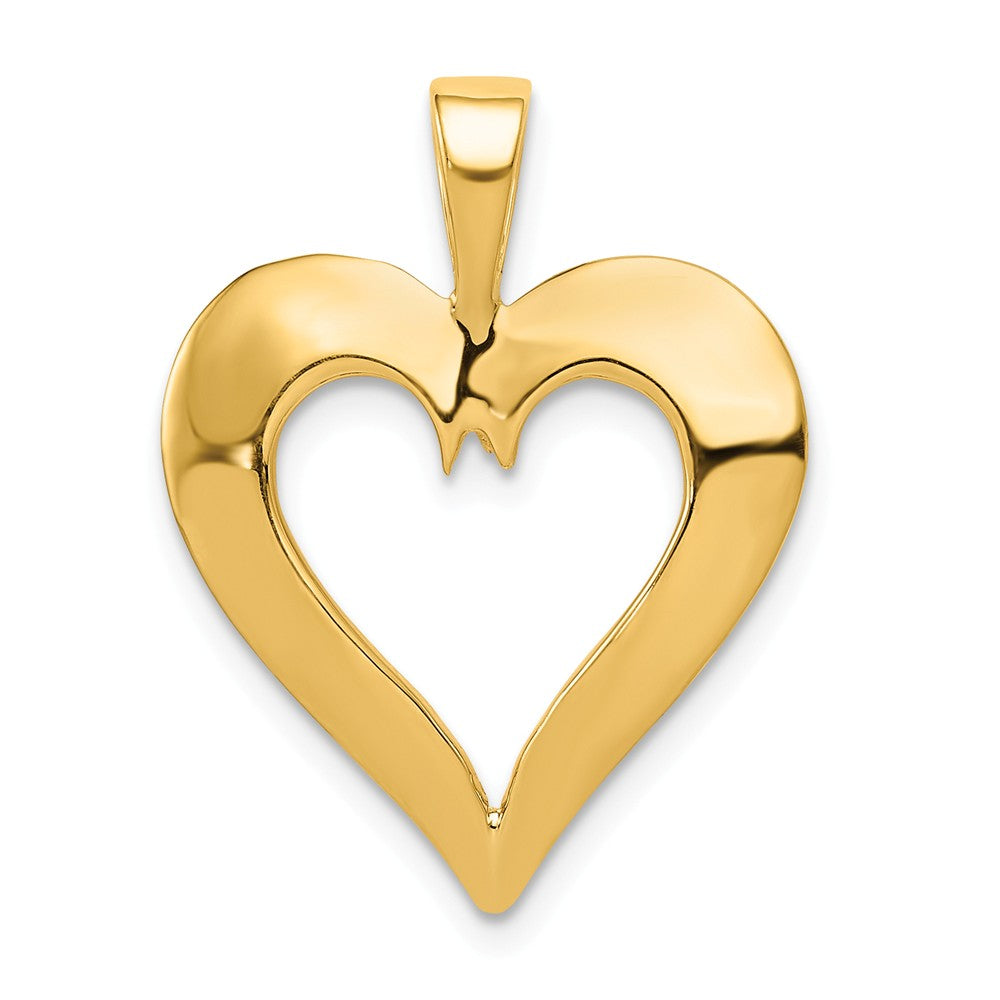 14k Yellow Gold Heart Pendant, 18mm, Item P25782 by The Black Bow Jewelry Co.