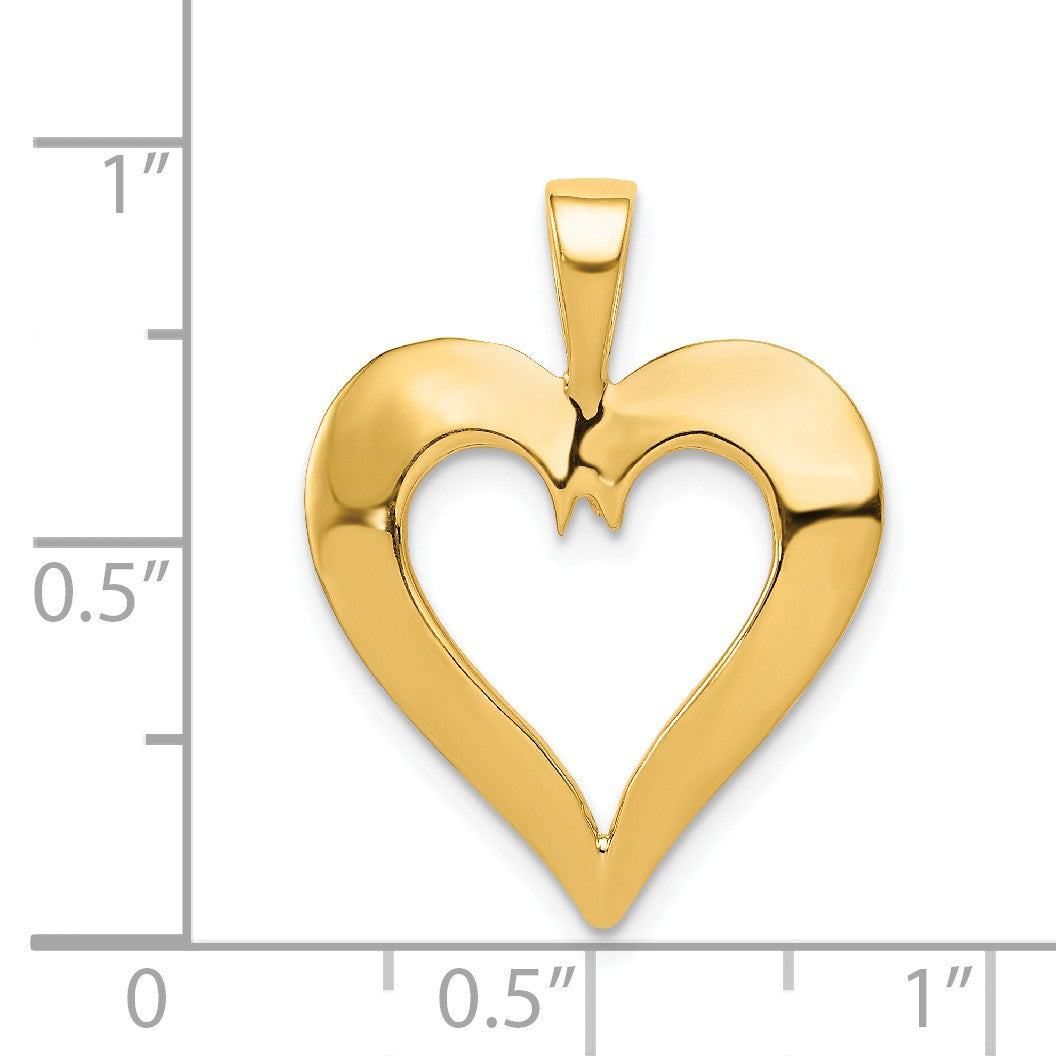 Alternate view of the 14k Yellow Gold Heart Pendant, 18mm by The Black Bow Jewelry Co.