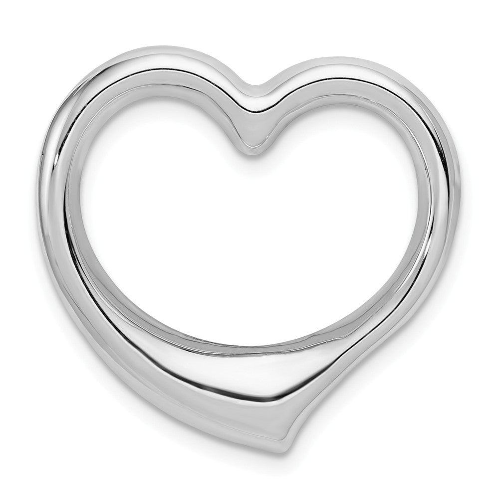 14k White Gold Hollow Heart Slide, 23 x 25mm, Item P25789 by The Black Bow Jewelry Co.