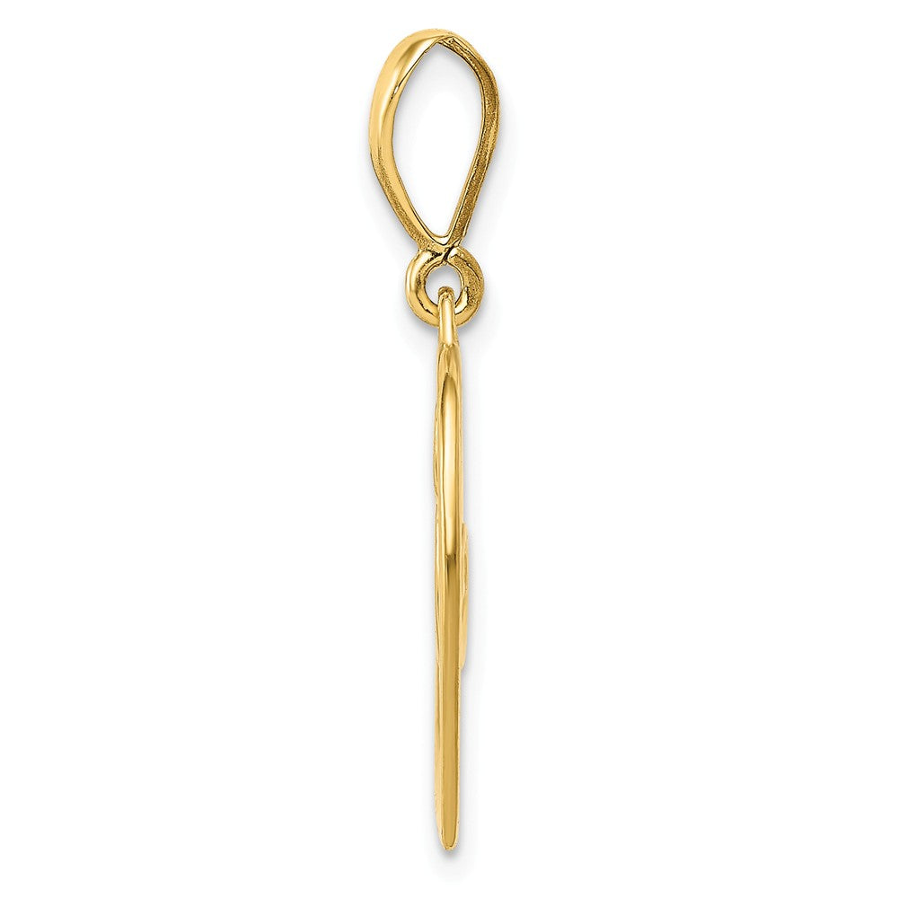 Alternate view of the 14k Yellow Gold Open Scroll Heart Pendant, 18mm by The Black Bow Jewelry Co.